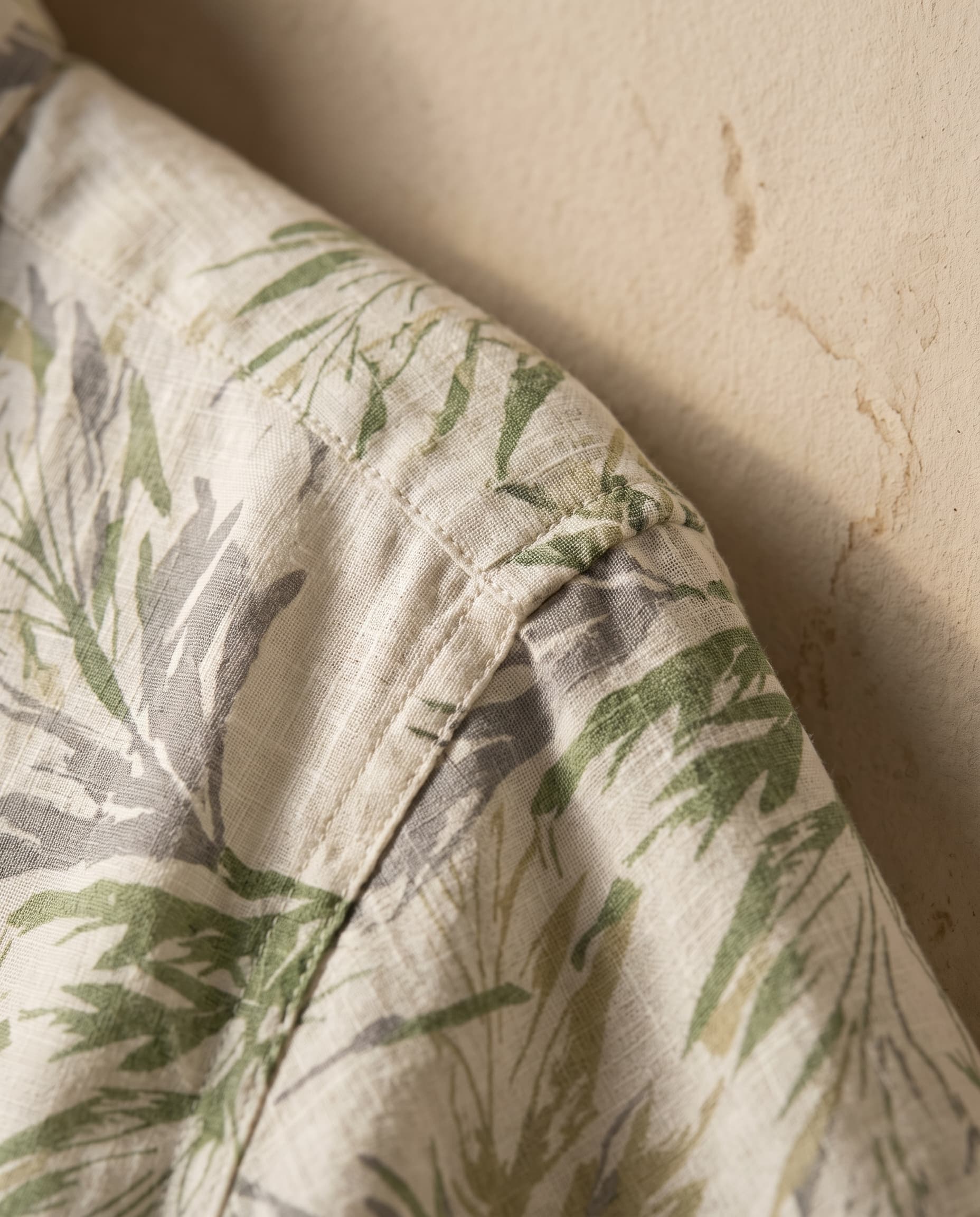 Men's Printed Half Sleeve Casual Shirt - Olive Leaf Print